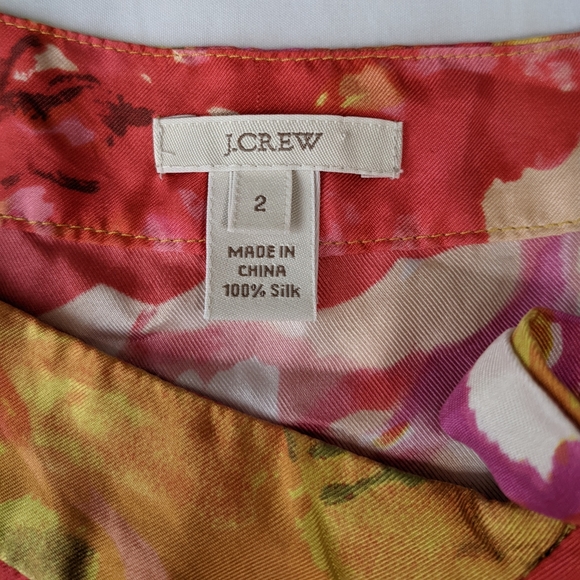 J. Crew Sleeveless Top 100% Silk Orange Yellow Red Size Small - Picture 5 of 8